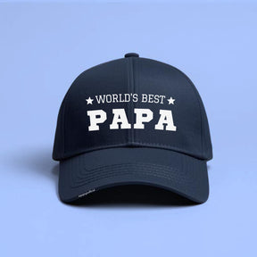 World's Best Papa navy blue cotton baseball cap Father's Day gift — Gogirgit