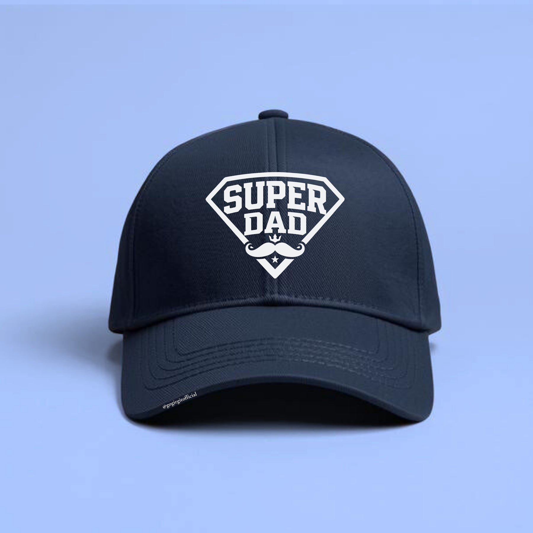 Super Dad navy blue cotton baseball cap Father's Day gift — Gogirgit