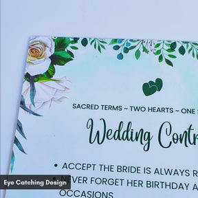 Personalised Wedding Contract Board | Joota Chupai & Wedding Vows | 12x18 inch