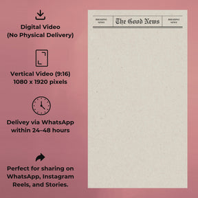 Personalised Baby Coming Soon Announcement Video | Newspaper Style (Digital Delivery)