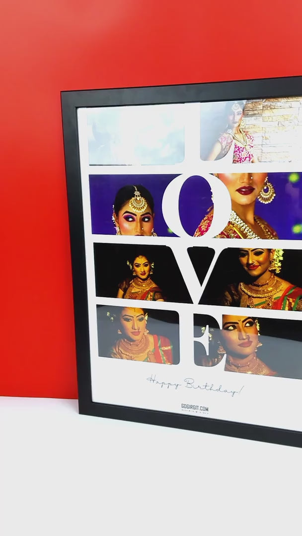 Love 8 Personalized Photo Collage Frame for Birthday, Anniversary, Special Day