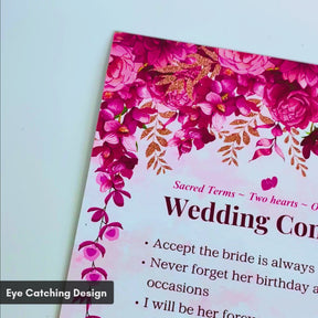 Personalised Wedding Contract Board | Joota Chupai & Wedding Vows | 12x18 inch
