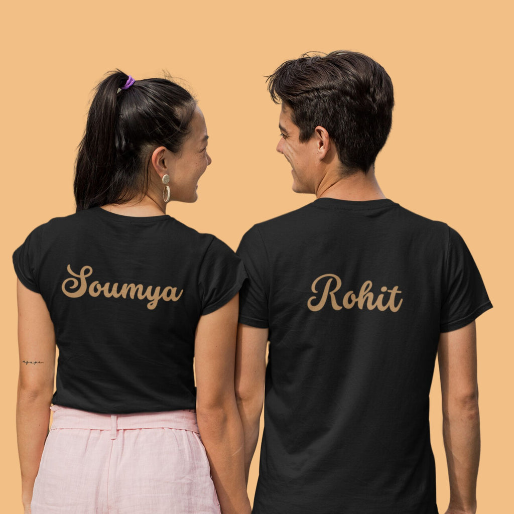 Print your names on back of t-shirts