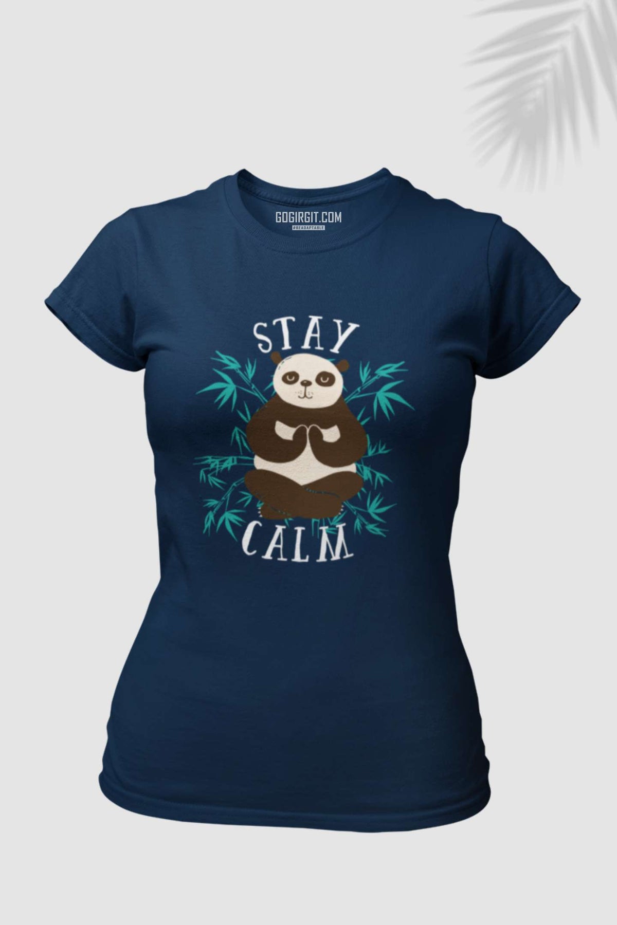 Stay Calm Panda Women's Half Sleeve Yoga T-shirt