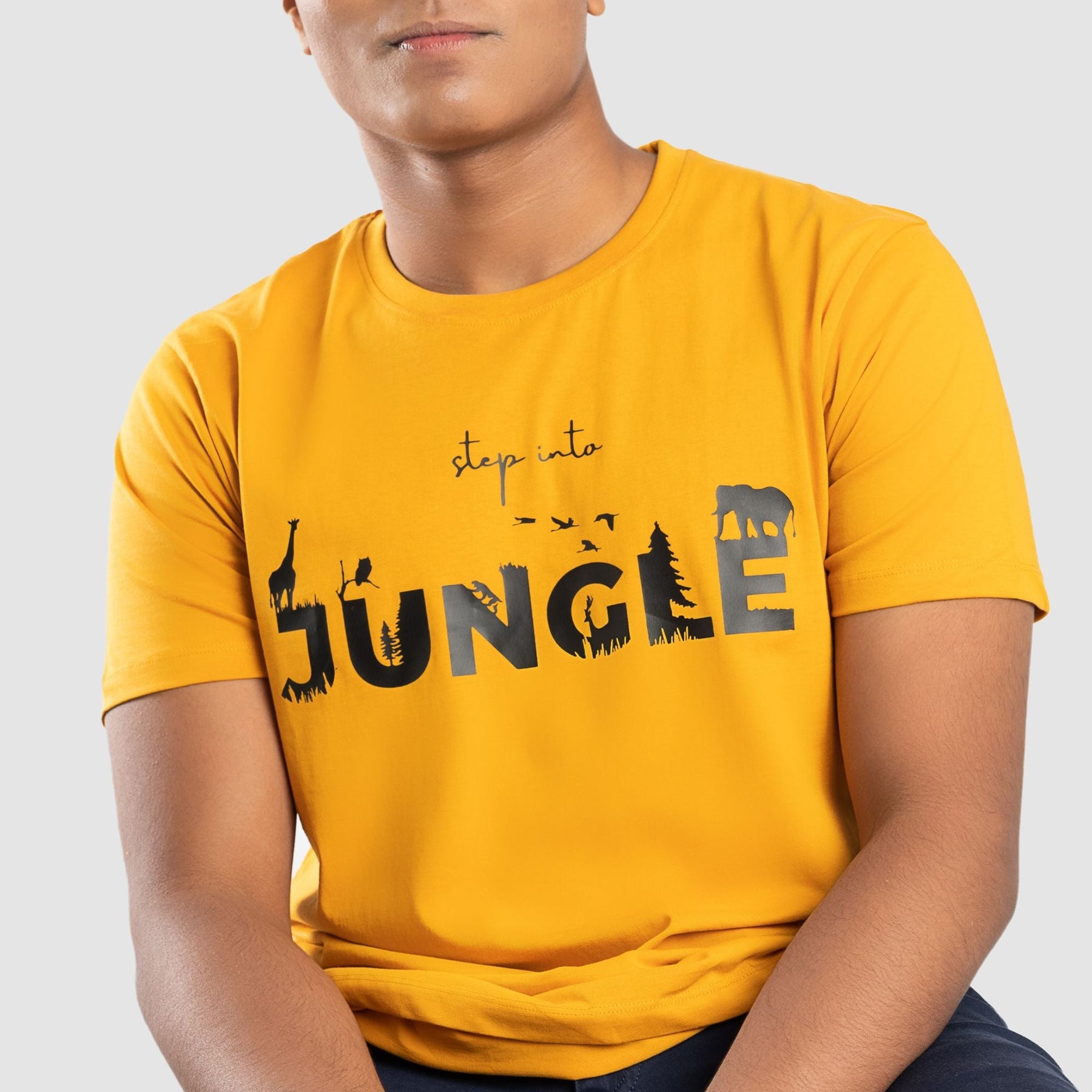 step-into-the-jungle-golden-yellow-round-neck-printed-wildlife-theme-cotton-t-shirt-gogirgit