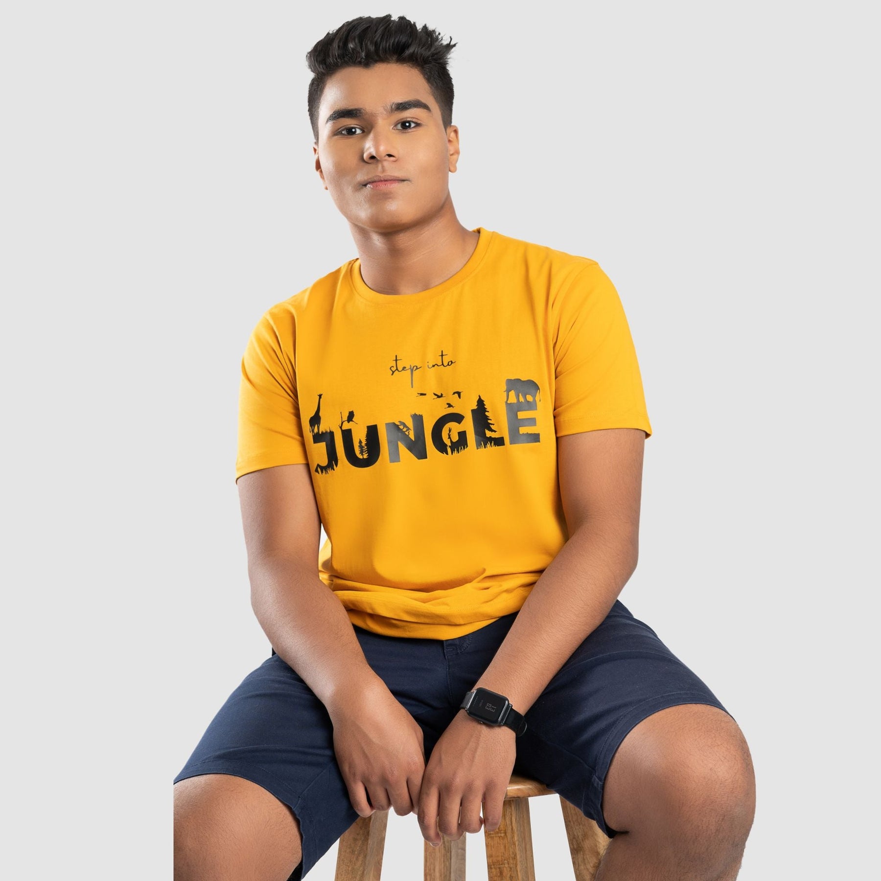 step-into-the-jungle-golden-yellow-round-neck-printed-wildlife-theme-cotton-t-shirt-gogirgit