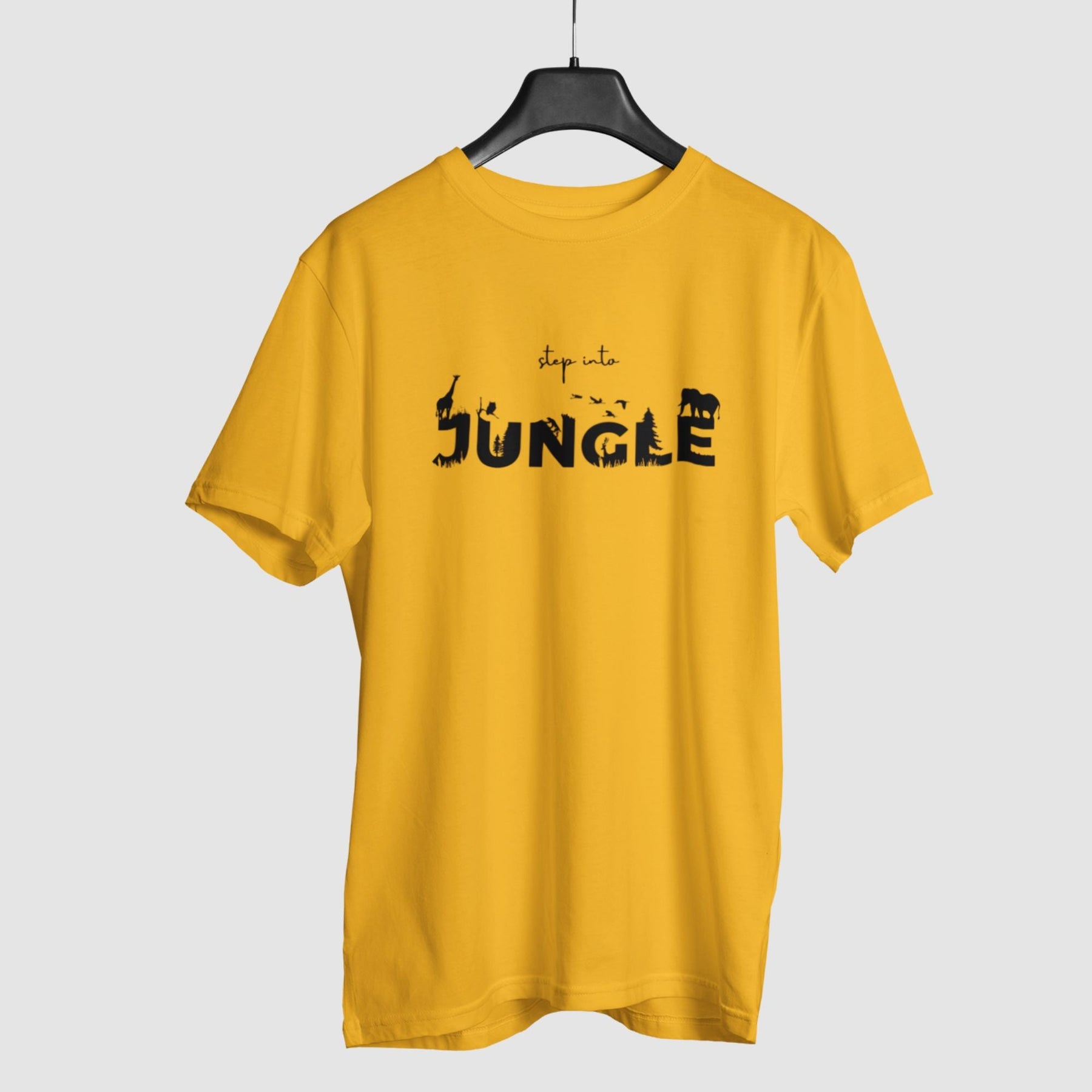 step-into-the-jungle-golden-yellow-round-neck-printed-wildlife-theme-hanging-cotton-t-shirt-gogirgit
