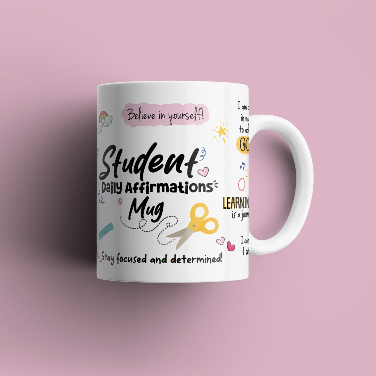 Student Daily Affirmations Motivational Ceramic Mug  Gogirgit