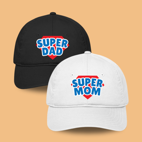 Mom and Dad Cotton Cap Hat - Adjustable Size | Gifts for Mom Dad | Pregnancy Announcement | Photo Shoot Prop for Parents | Pack of 2 Caps