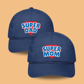 Mom and Dad Cotton Cap Hat - Adjustable Size | Gifts for Mom Dad | Pregnancy Announcement | Photo Shoot Prop for Parents | Pack of 2 Caps