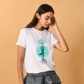Printed Women Yoga T-shirt