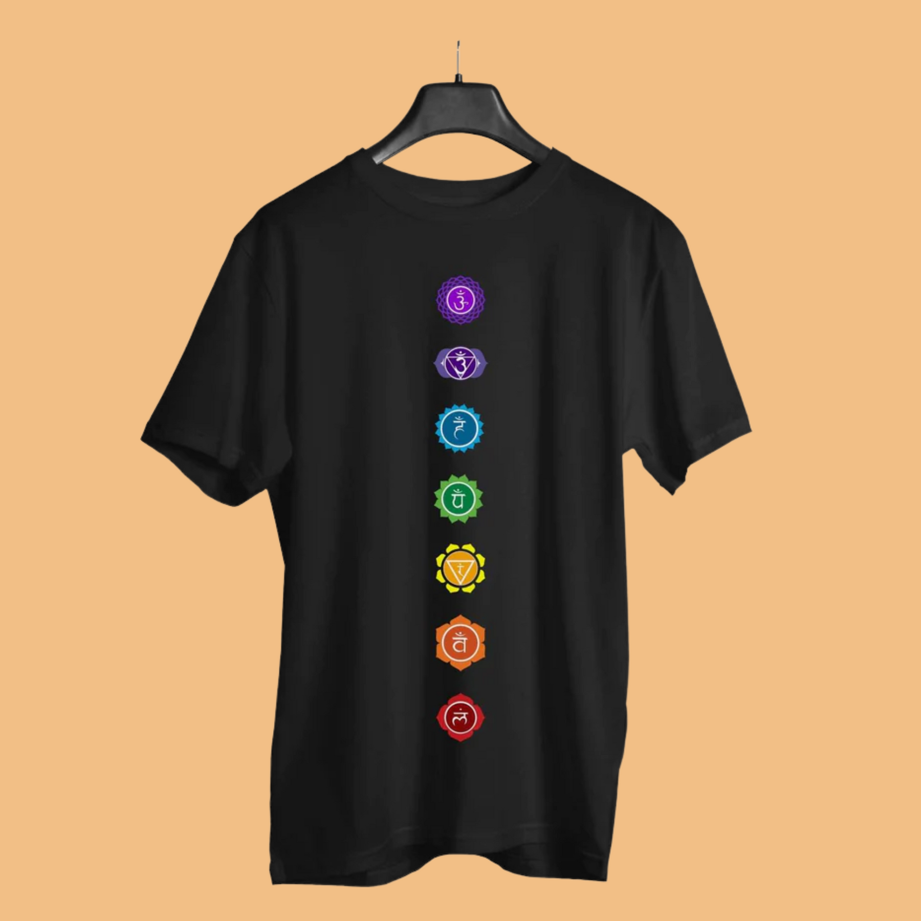 7-color-chakras-men-s-yoga-half-sleeve-tshirt-black-gogirgit-100-percent-cotton
