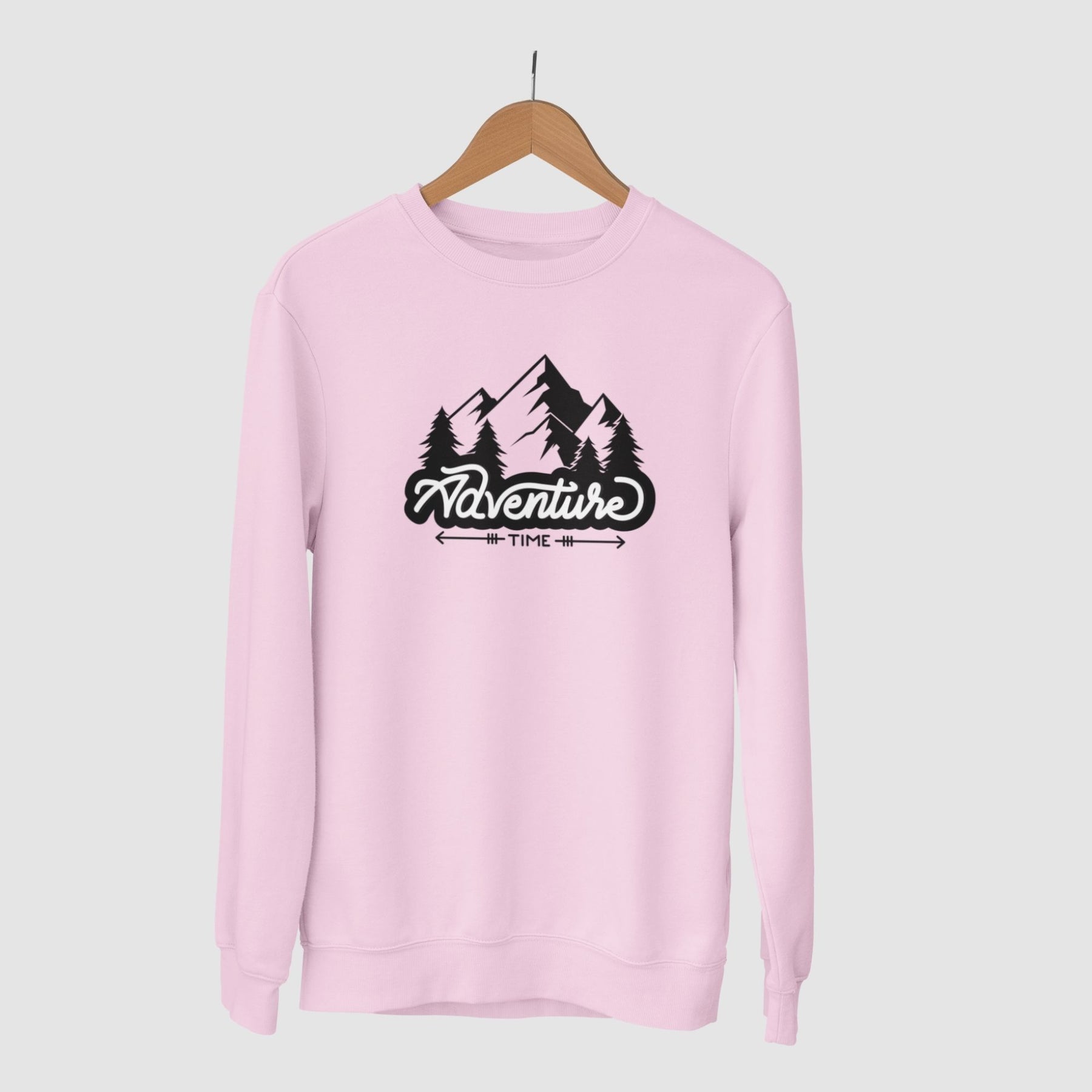 Adventure-cotton-printed-unisex-light-pink-sweatshirt-gogirgit-com