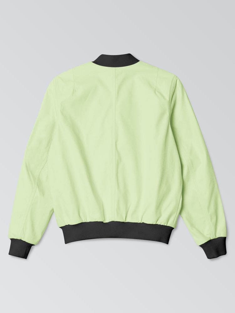 Lime Green Plain Bomber Jacket For Men & Women