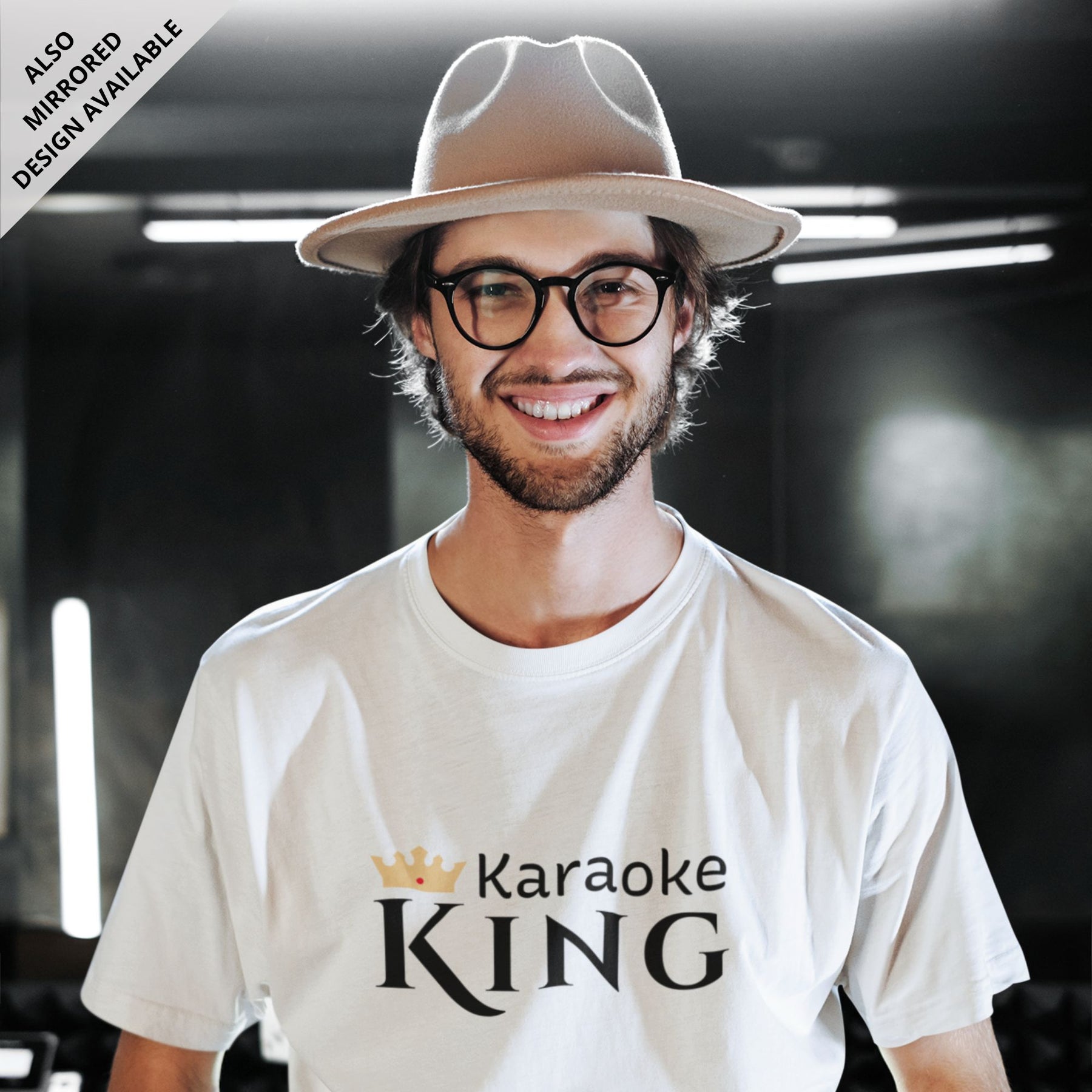 Karaoke-king-white-printed-round-neck-t-shirt-gogirgit-com