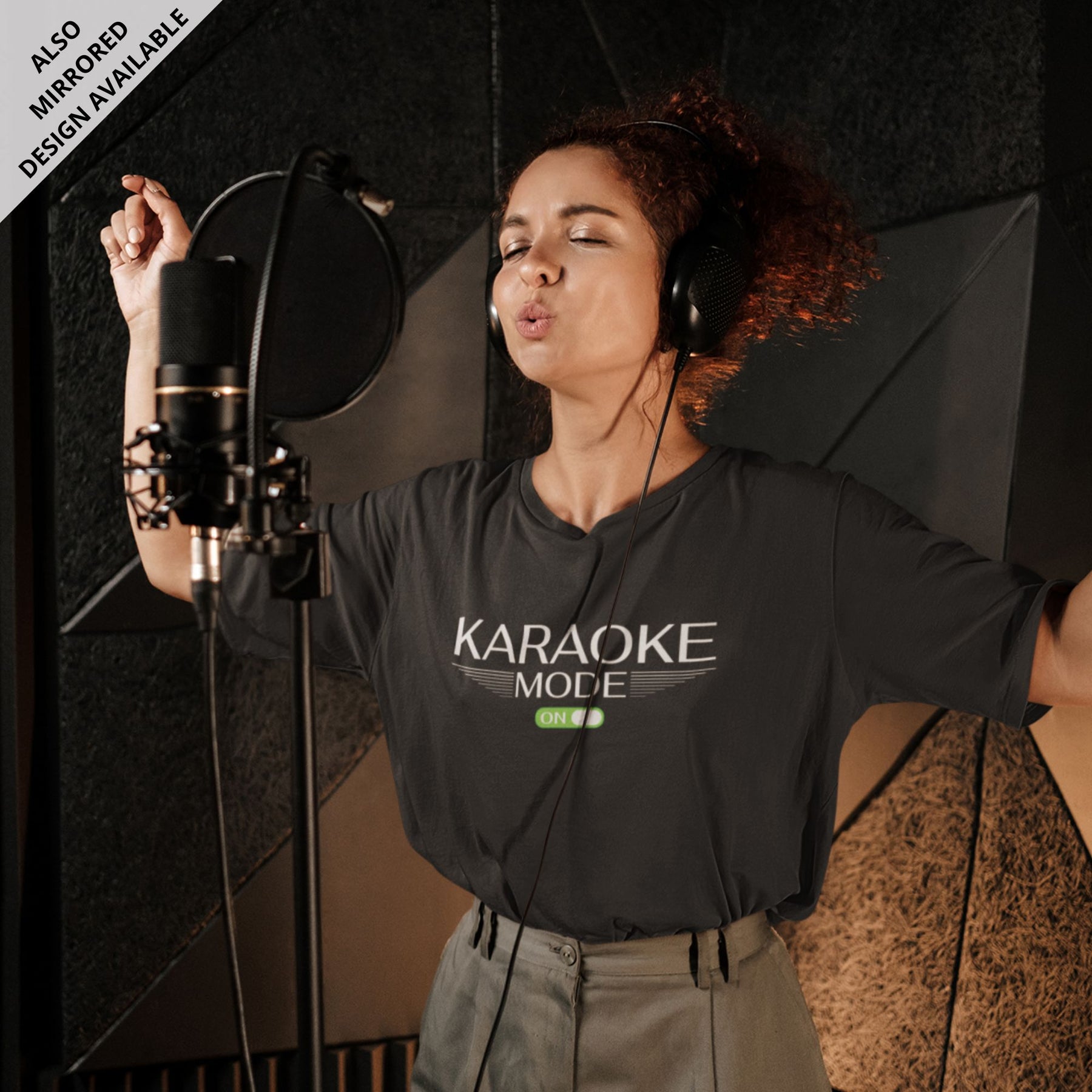 Karaoke-mode-on-black-printed-round-neck-t-shirt-gogirgit-com