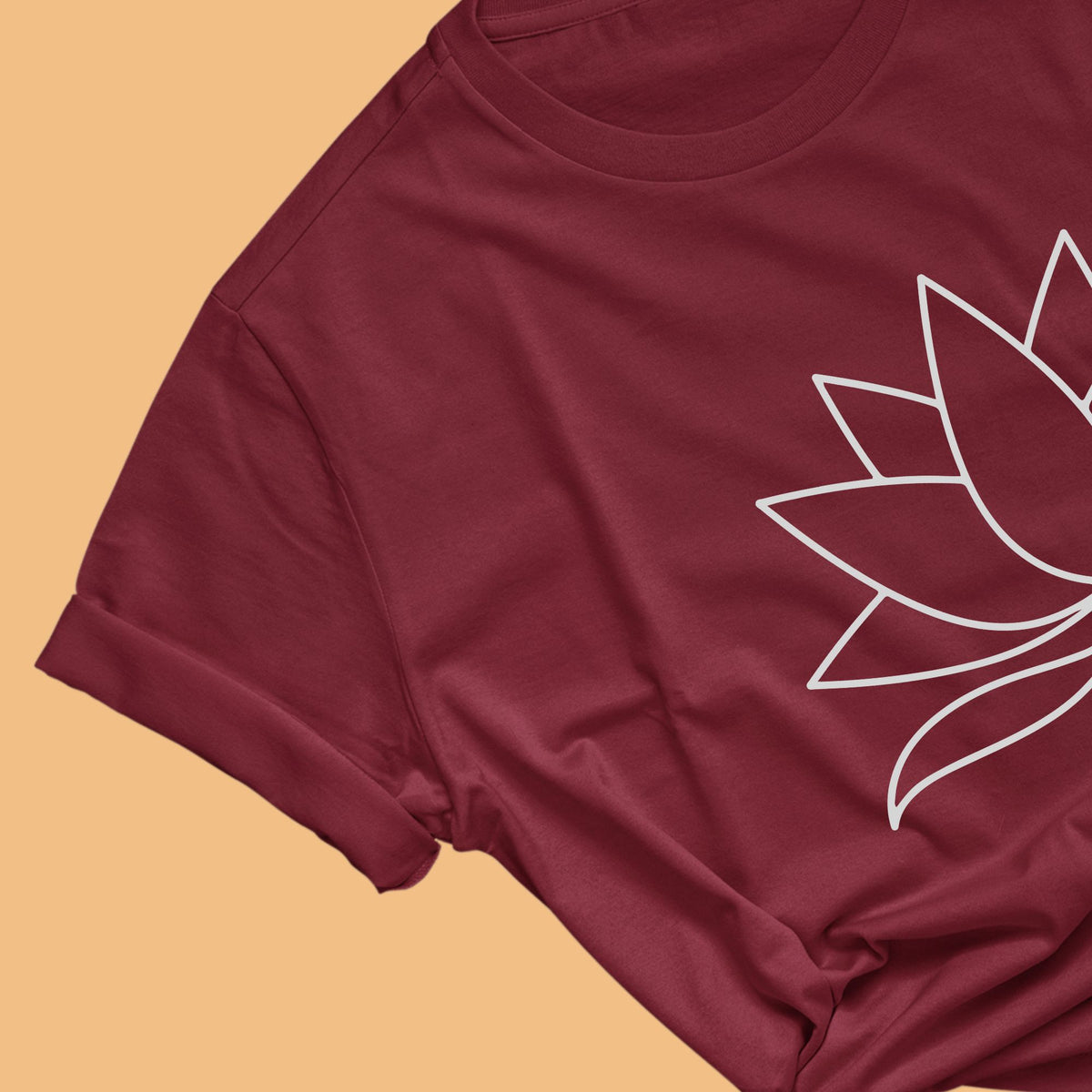 Lotus-leaf-women-Maroon-printed-yoga-tshirt-gogirgit-com