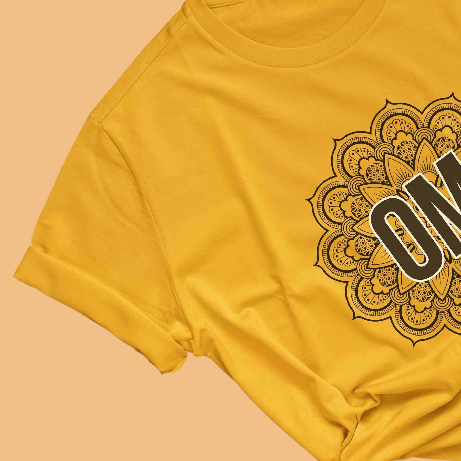 Om-mandala-women-golden-yellow-printed-yoga-tshirt-gogirgit-com