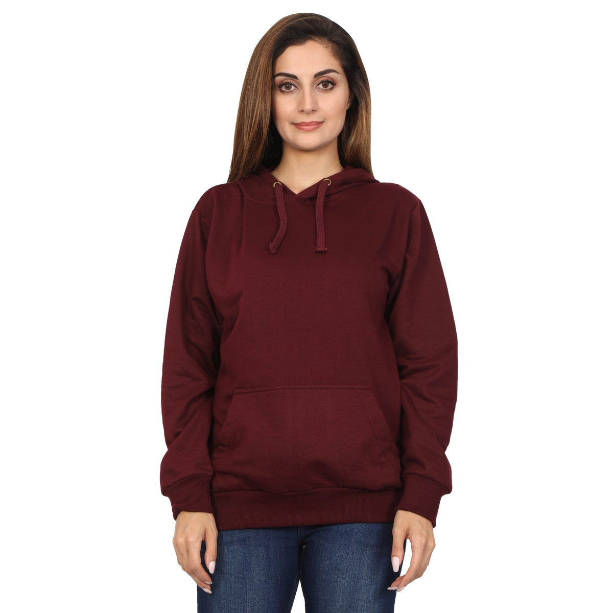 Plain-cotton-women-s-maroon-hoodies-gogirgit_6 #color_maroon