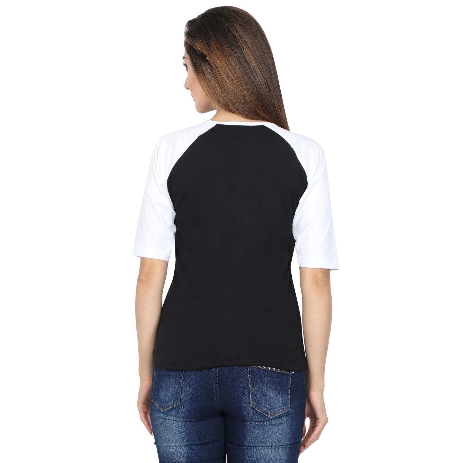 Plain Cotton Women's Raglan Pack Of 2 Combo