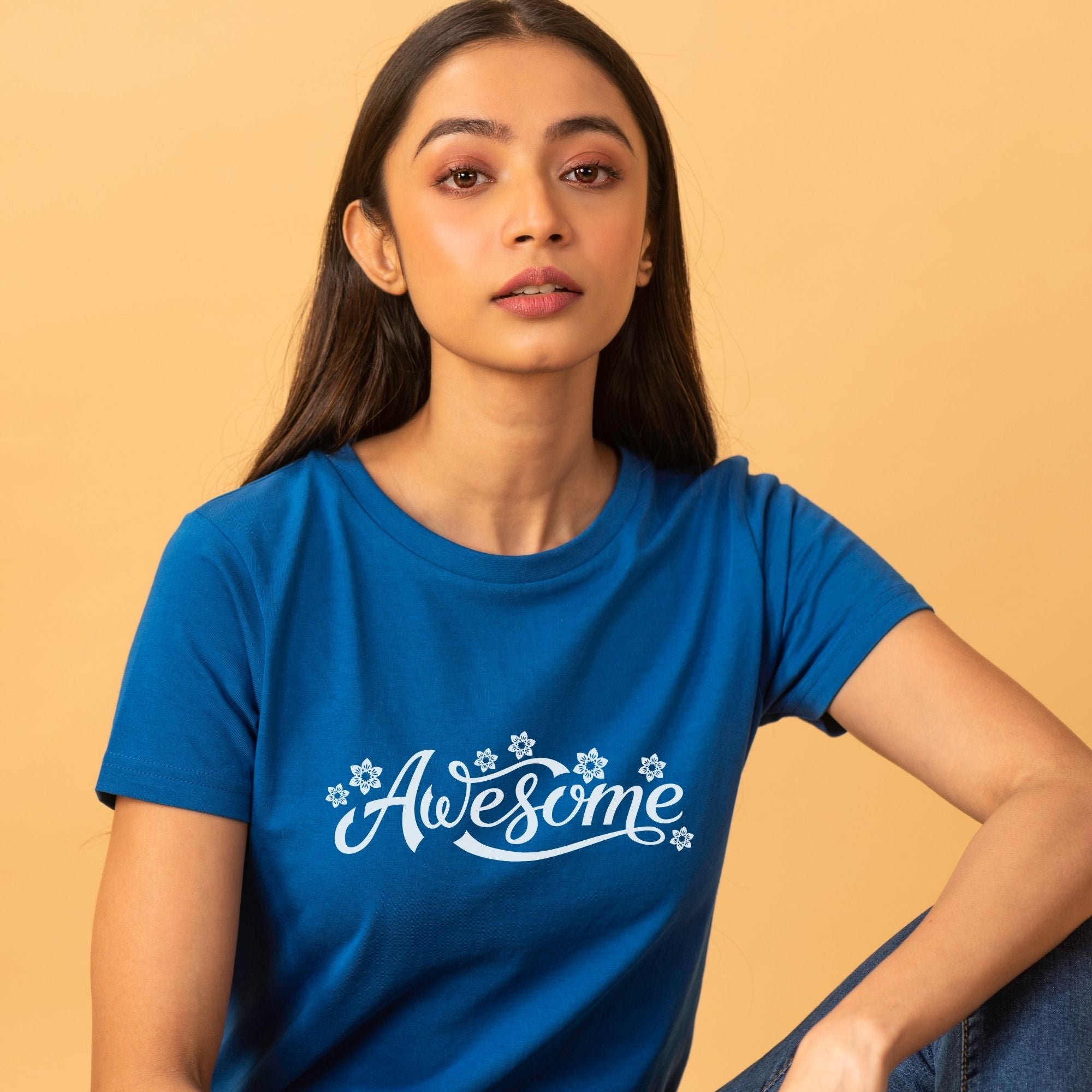 Awesome Women Royal Blue Tshirt