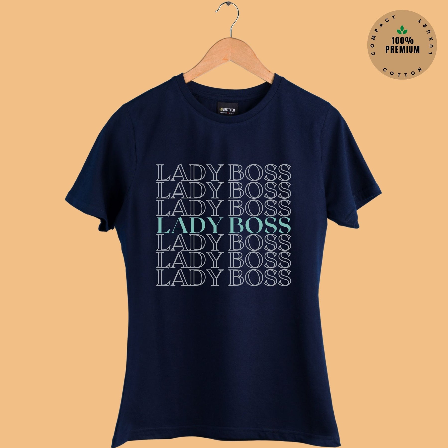 Printed-premium-cotton-women-s-round-neck-lady-boss-navy-blue-half-sleeve-t-shirt-gogirgit