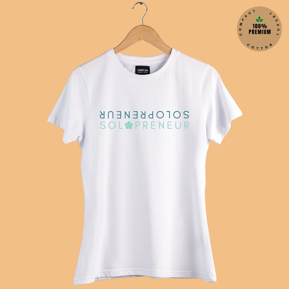 Solopreneur Women's Half Sleeve White T-shirt