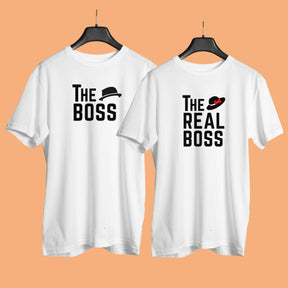 The-boss-the-real-boss-couple-t-shirt-with-front-and-back-print-customizable-white-color-premium-quality-gogirgit-front-shot