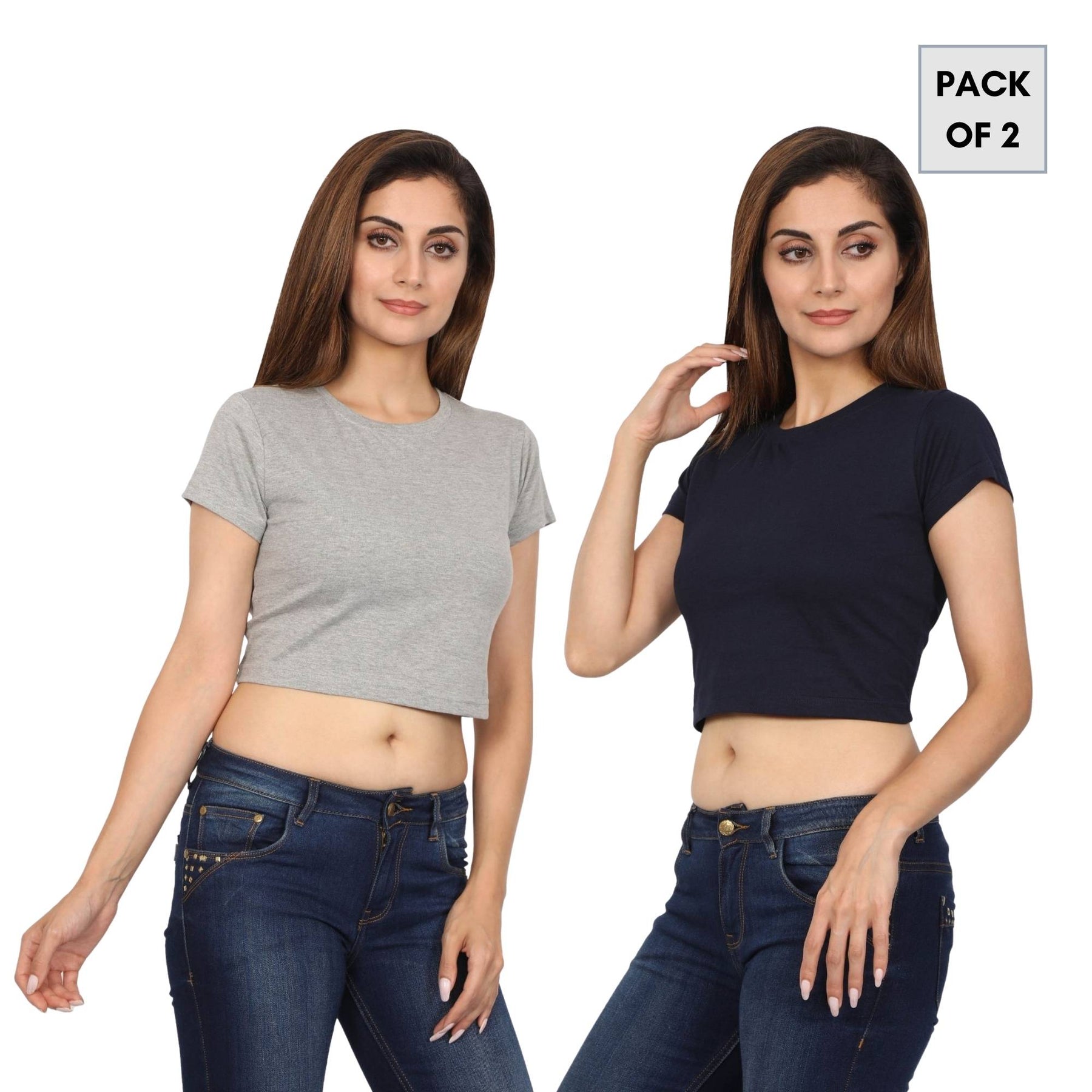 Women Crop Top Pack Of 2 Combo