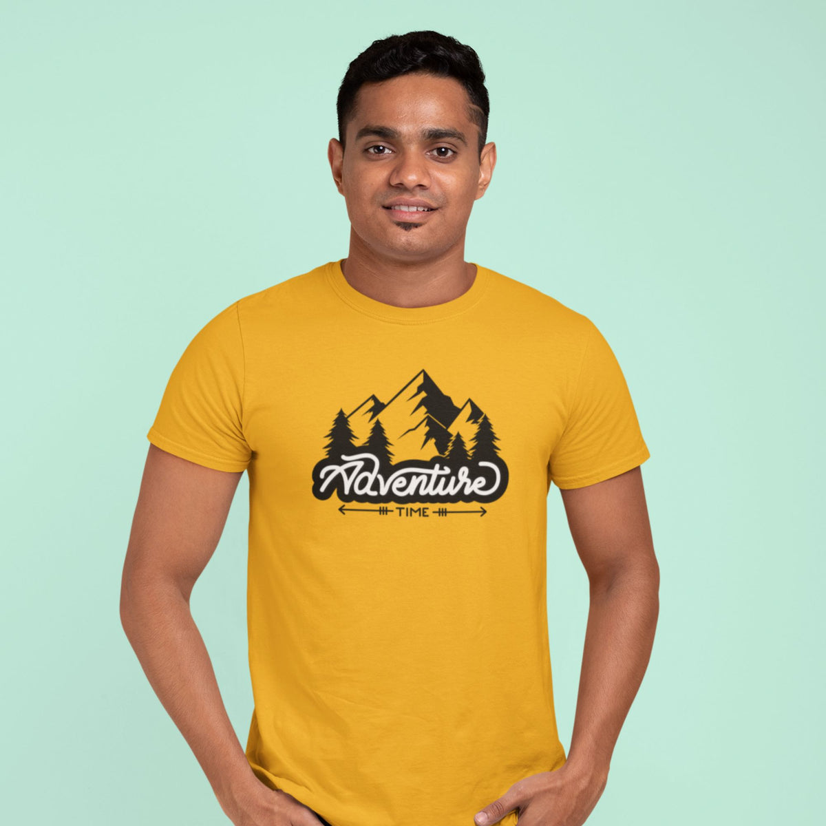 adventure-cotton-printed-golden-yellow-men-t-shirts-gogirgit-com #color_golden yellow