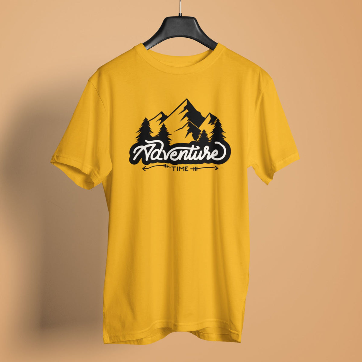 adventure-time-yellow-travel-t-shirt-half-sleeve-t-shirt-men-s-printed-t-shirts #color_golden yellow