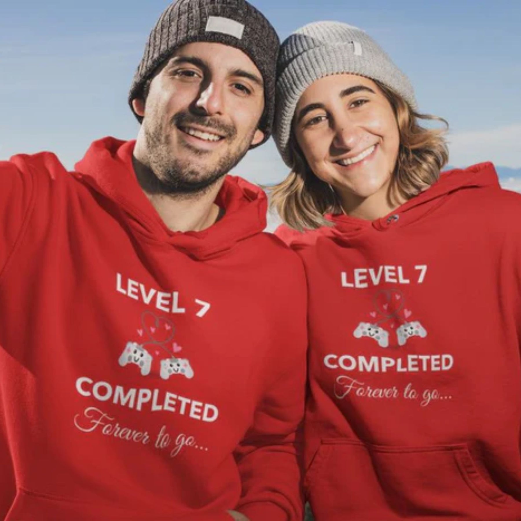 anniversary-special-forever-to-go-cotton-printed-Red-couple-hoodies