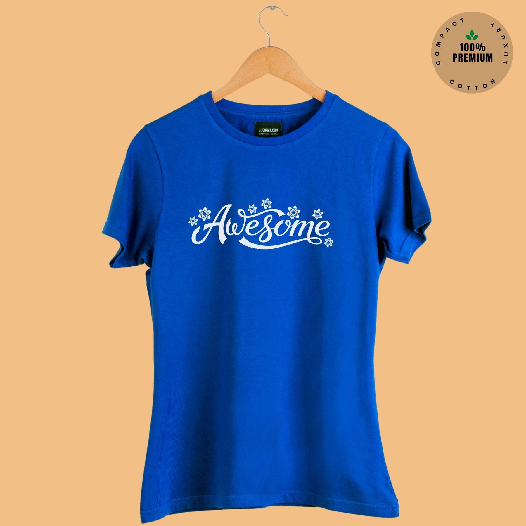 awesome-women-round-neck-royal-blue-t-shirt-hanger-gogirgit-com