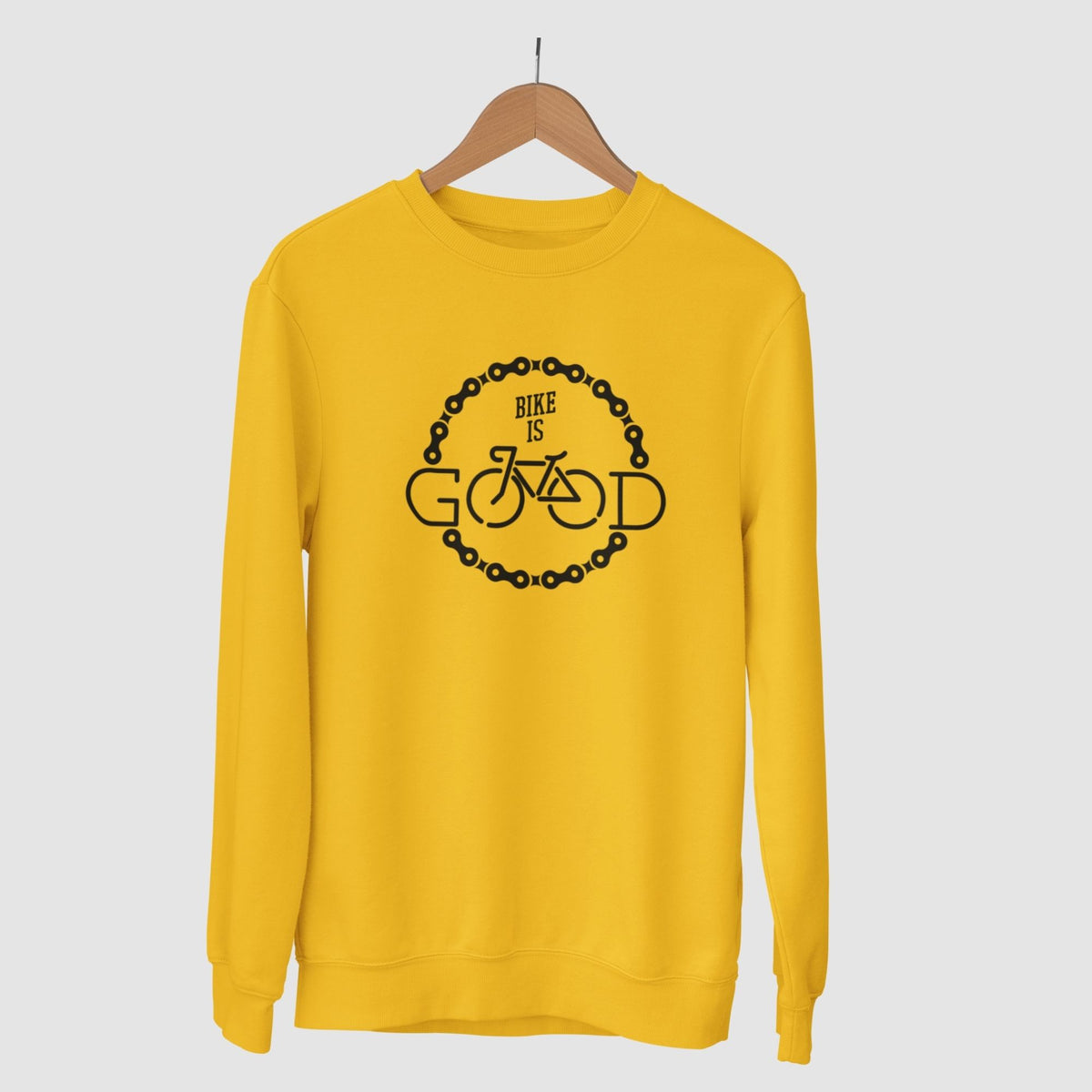 bike-is-good-cotton-printed-unisex-golden-yellow-sweatshirt-gogirgit-com