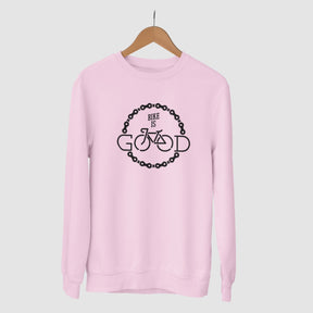 bike-is-good-cotton-printed-unisex-light-pink-sweatshirt-gogirgit-com
