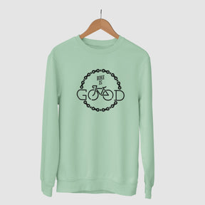 bike-is-good-cotton-printed-unisex-mint-sweatshirt-gogirgit-com