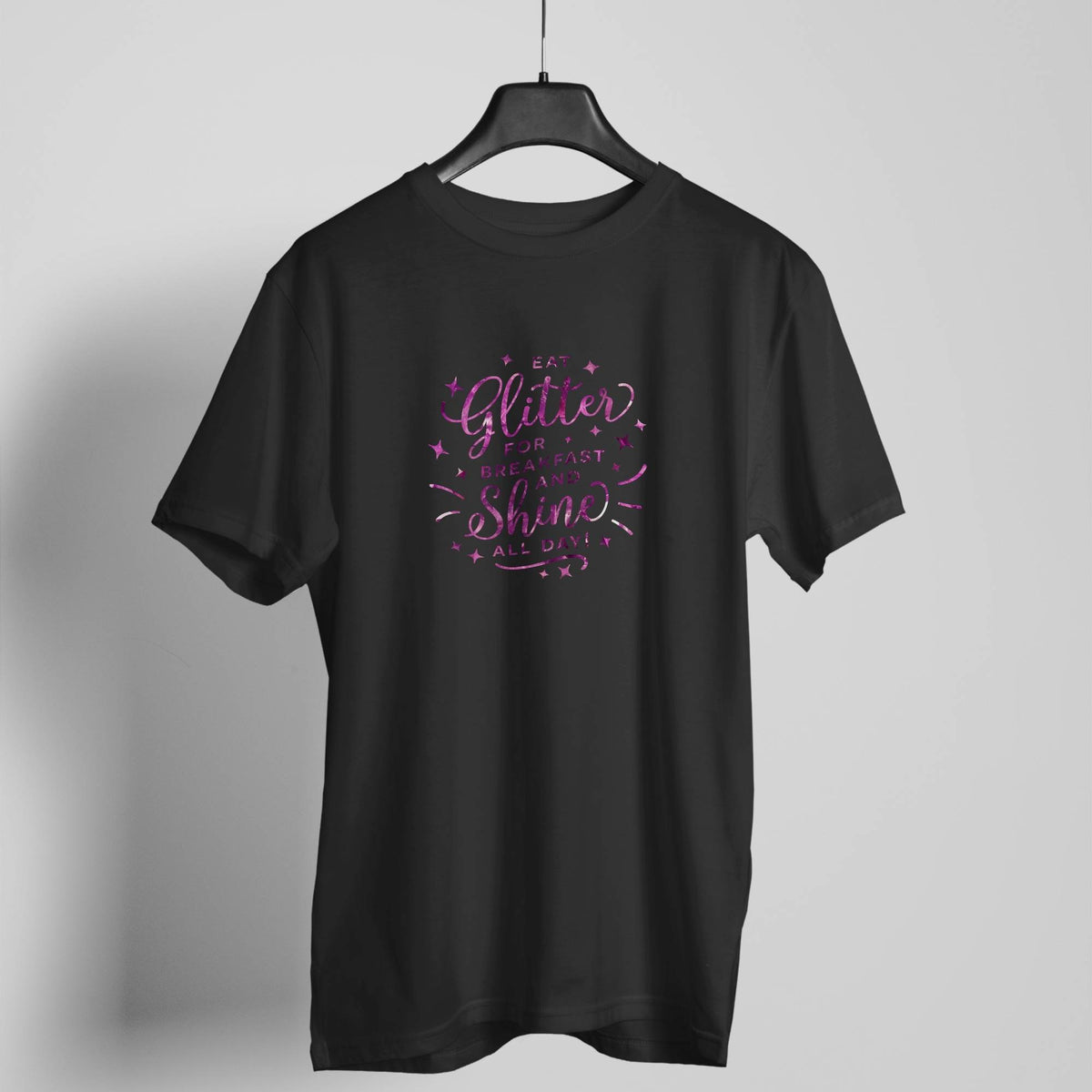 Eat Glitter For Breakfast black t-shirt