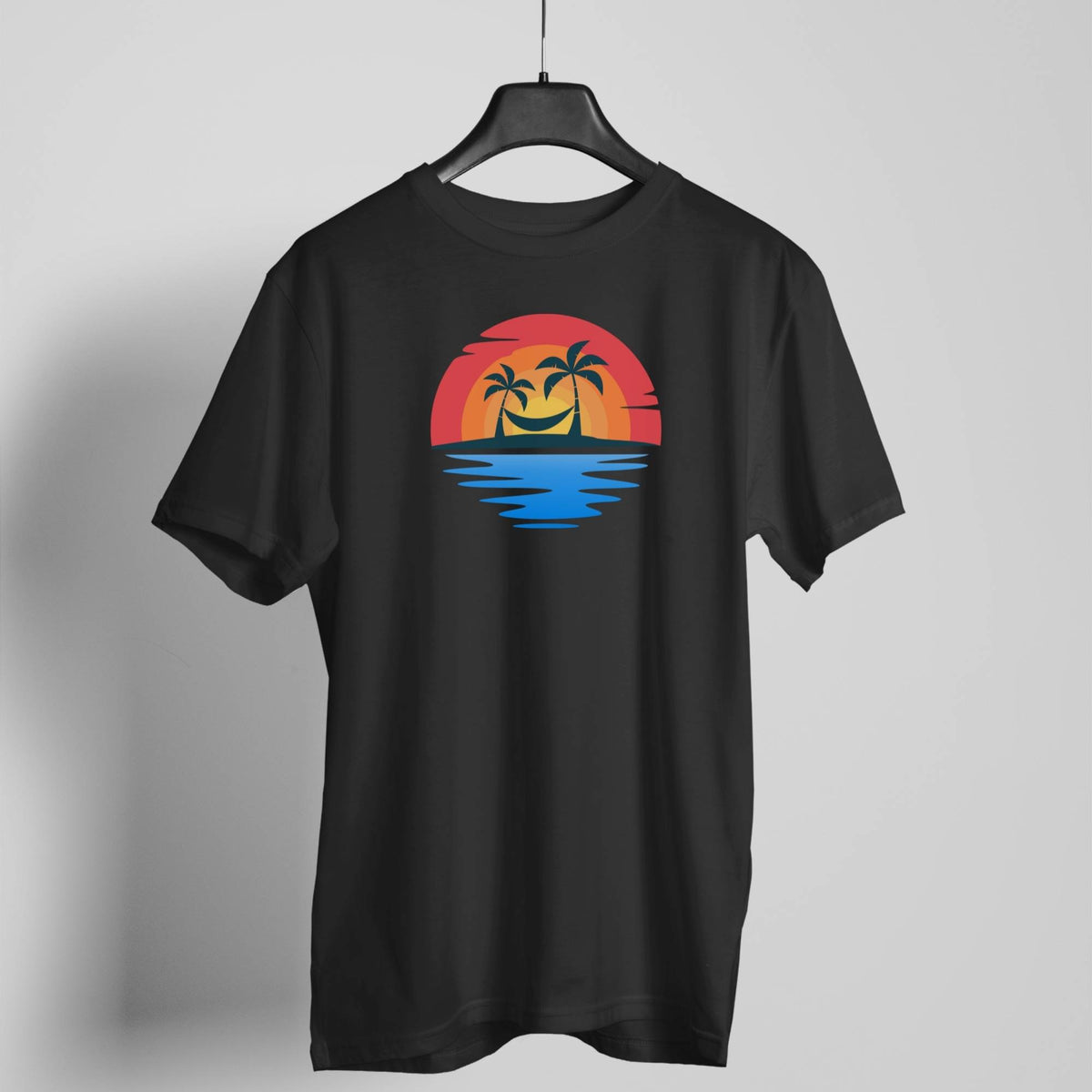 Beach Sunset black t-shirt