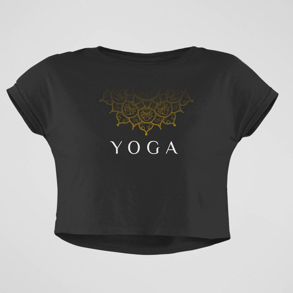 Yoga with mandala Black Crop Top