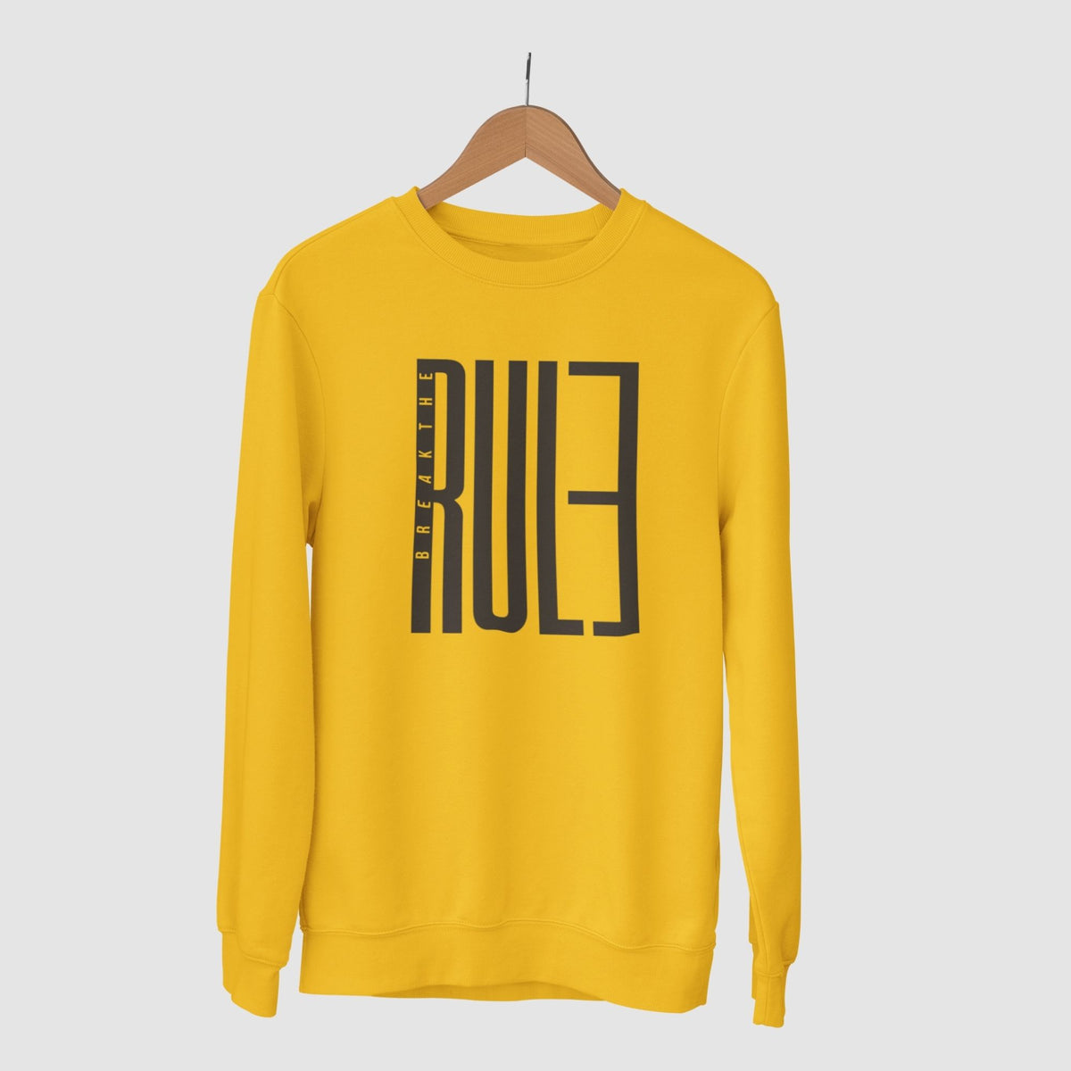 break-the-rule-cotton-printed-unisex-golden-yellow-sweatshirt-gogirgit-com