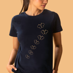 butterfly-kaleidoscope-women-s-navy-blue-t-shirt-premium-compact-cotton-gogirgit-closeup