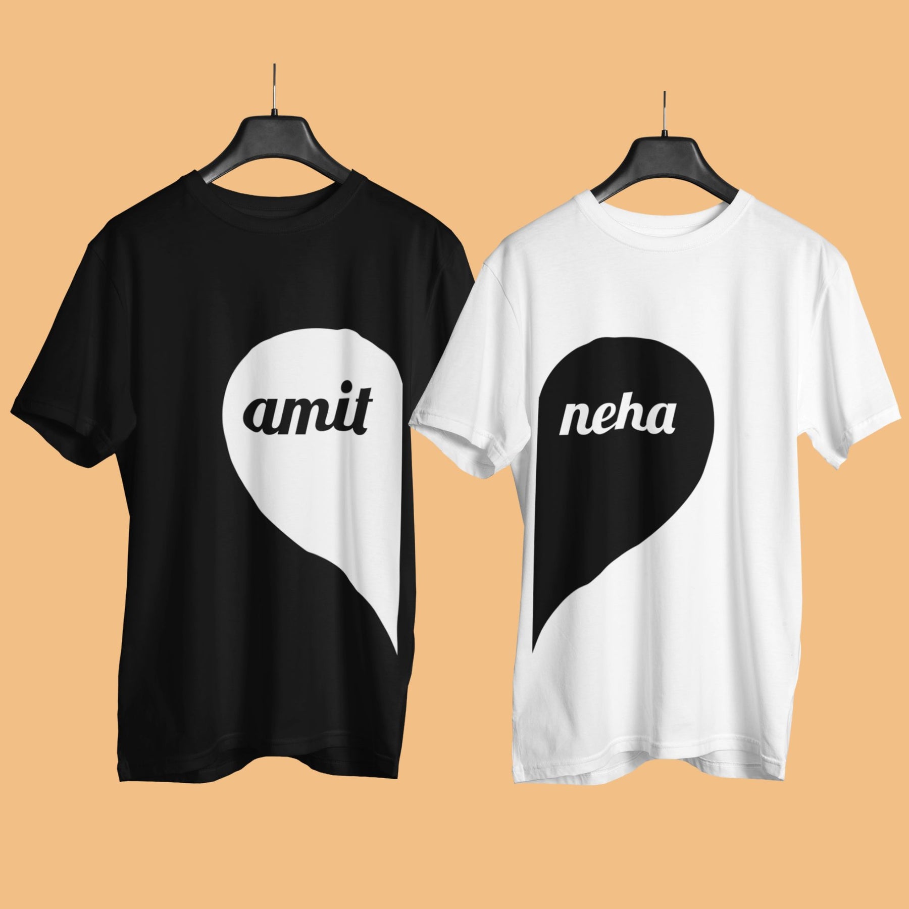 custom-made-black-and-white-cotton-printed-couple-t-shirts-for-Pre-wedding-shoots