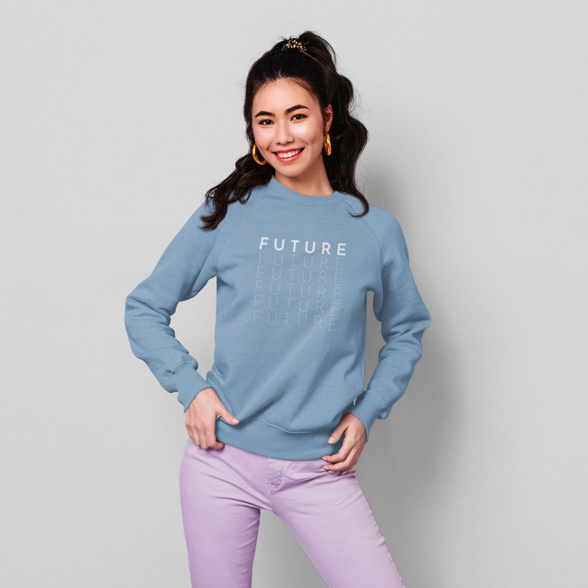 future-cotton-printed-unisex-light-blue-female-model-sweatshirt-gogirgit-com