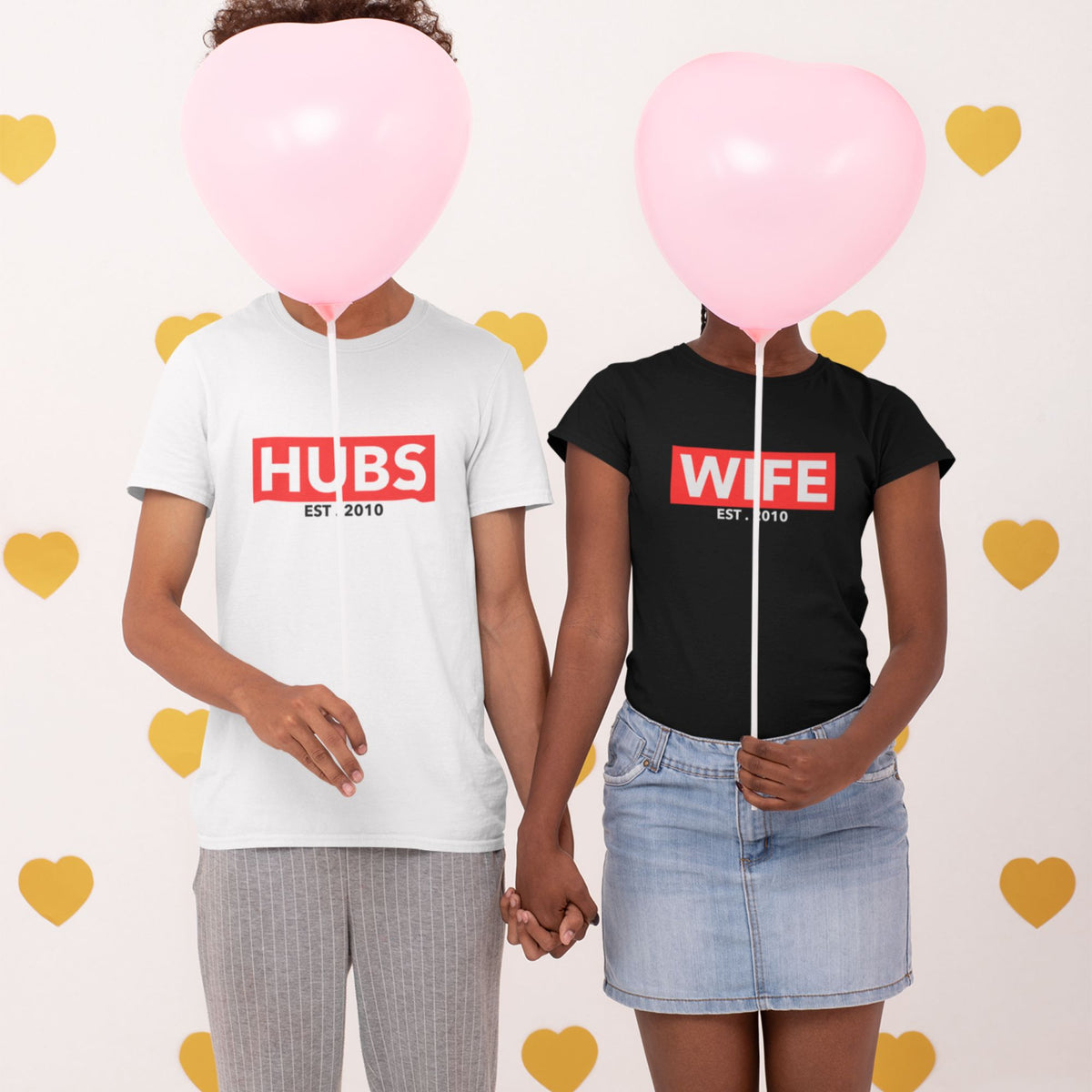 hubs-and-wife-est-white-and-black-couple-cotton-printed-t-shirt