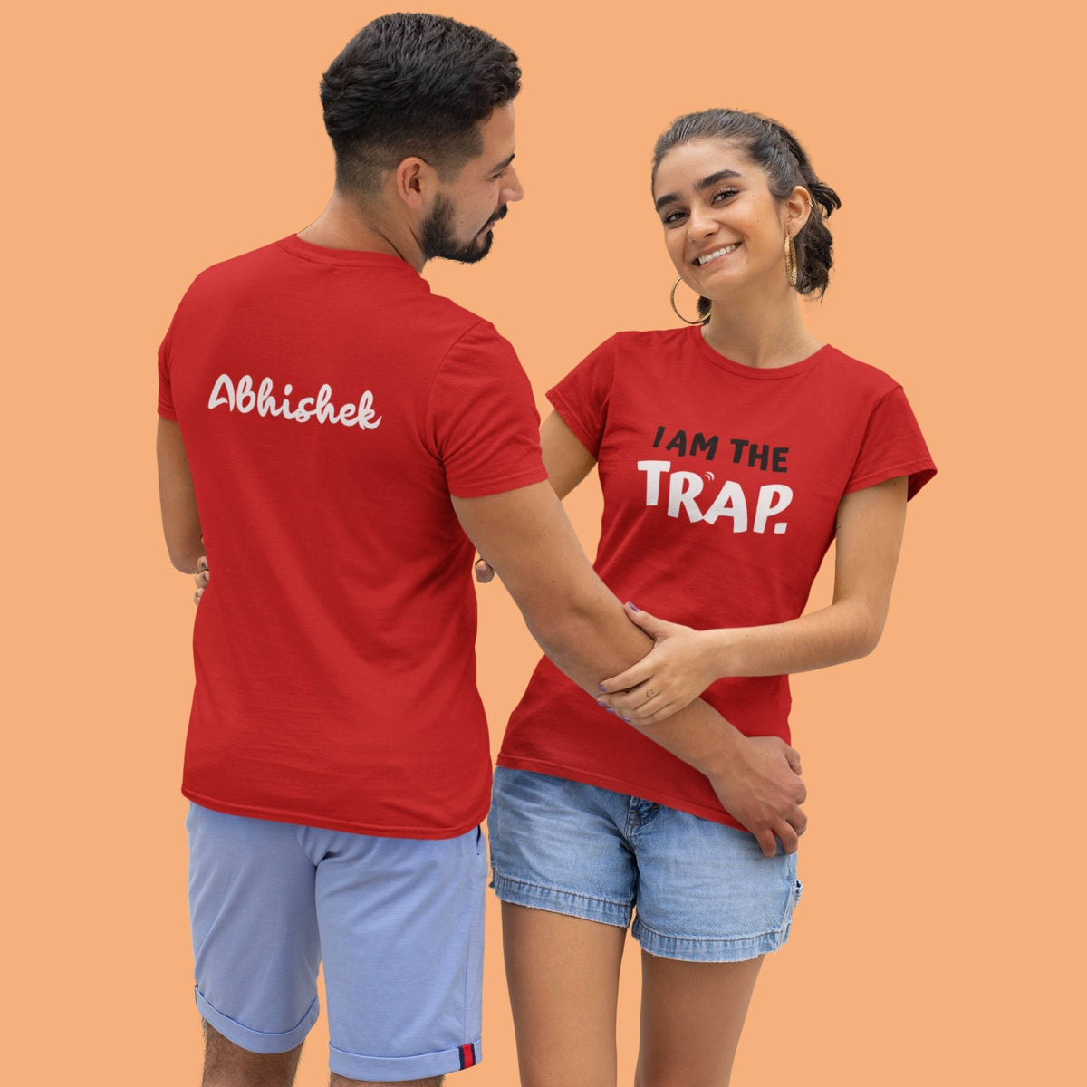 i-am-the-trap-i-am-trapped-couple-t-shirt-with-front-and-back-print-customizable-red-color-premium-quality-gogirgit