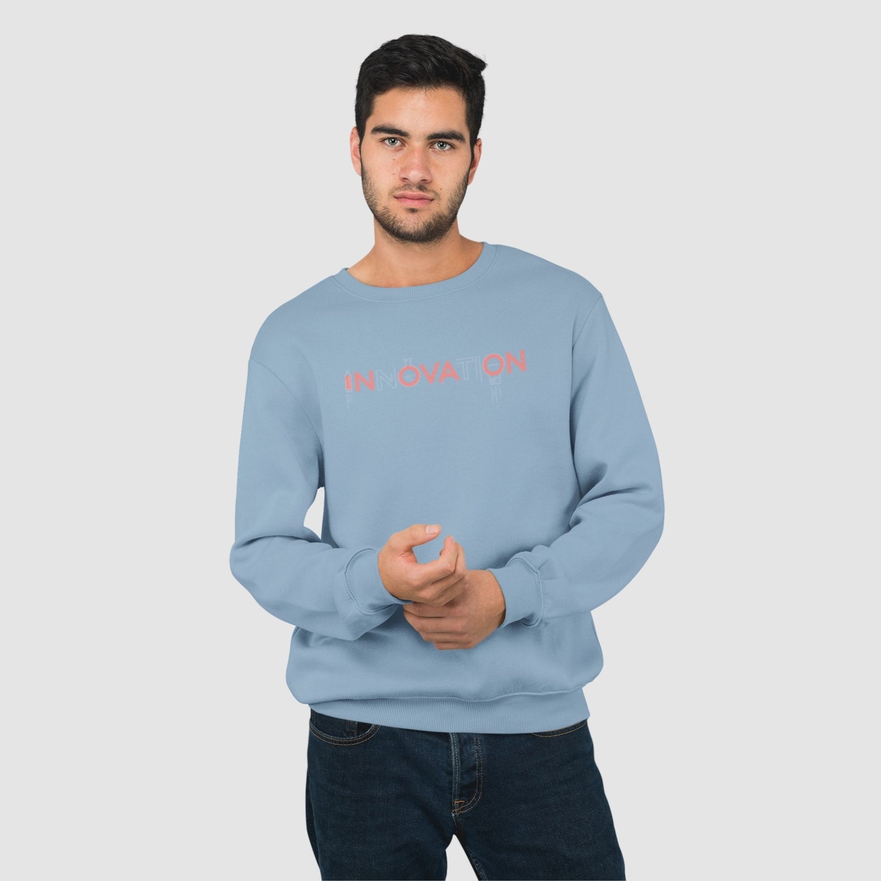 innovation-cotton-printed-unisex-light-blue-sweatshirt-men-model-gogirgit-com