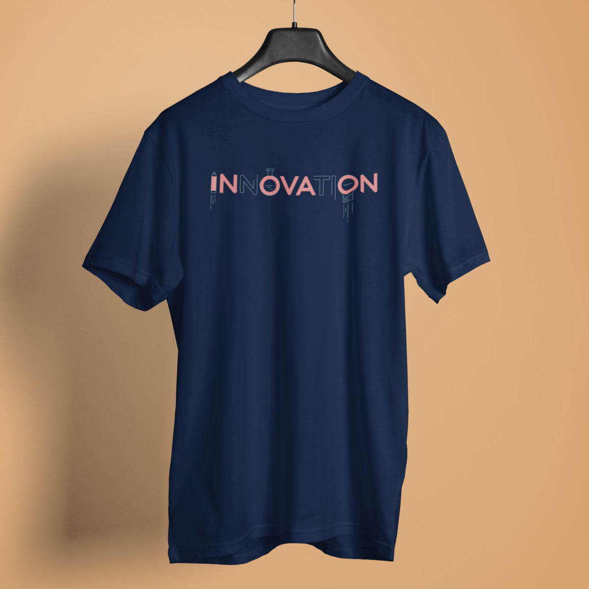 innovation-navy-blue-typography-techy-t-shirt-half-sleeve-t-shirt-men-s-graphic-t-shirts #color_navy blue