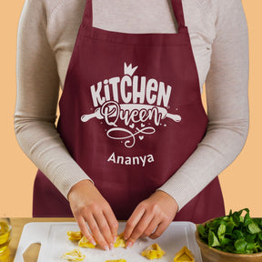 kitchen-queen-personalised-maroon-cotton-apron-for-women-gogirgit