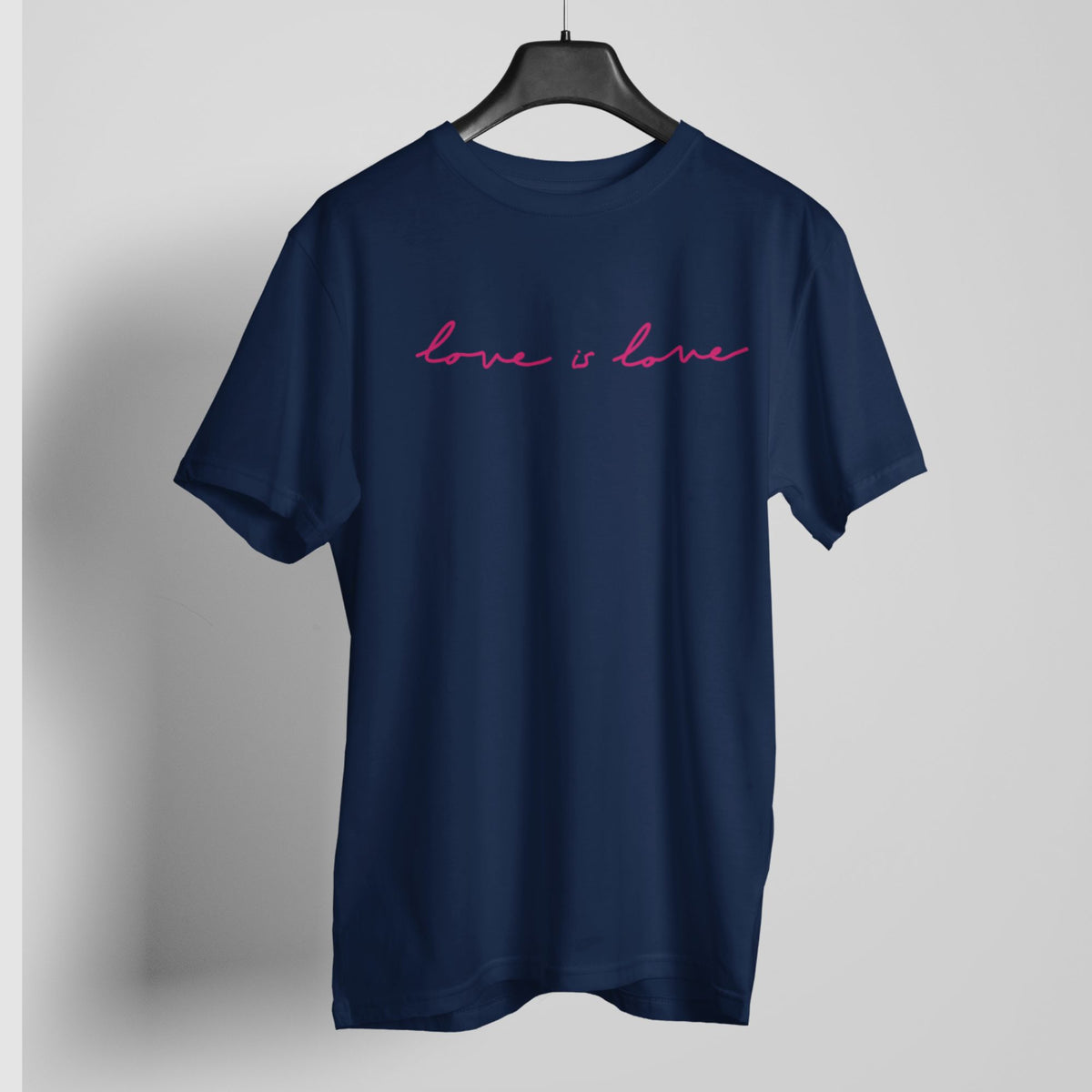 love-is-love-navy-blue-round-neck-gay-printed-cotton-t-shirt-gogirgi t#color_navy blue