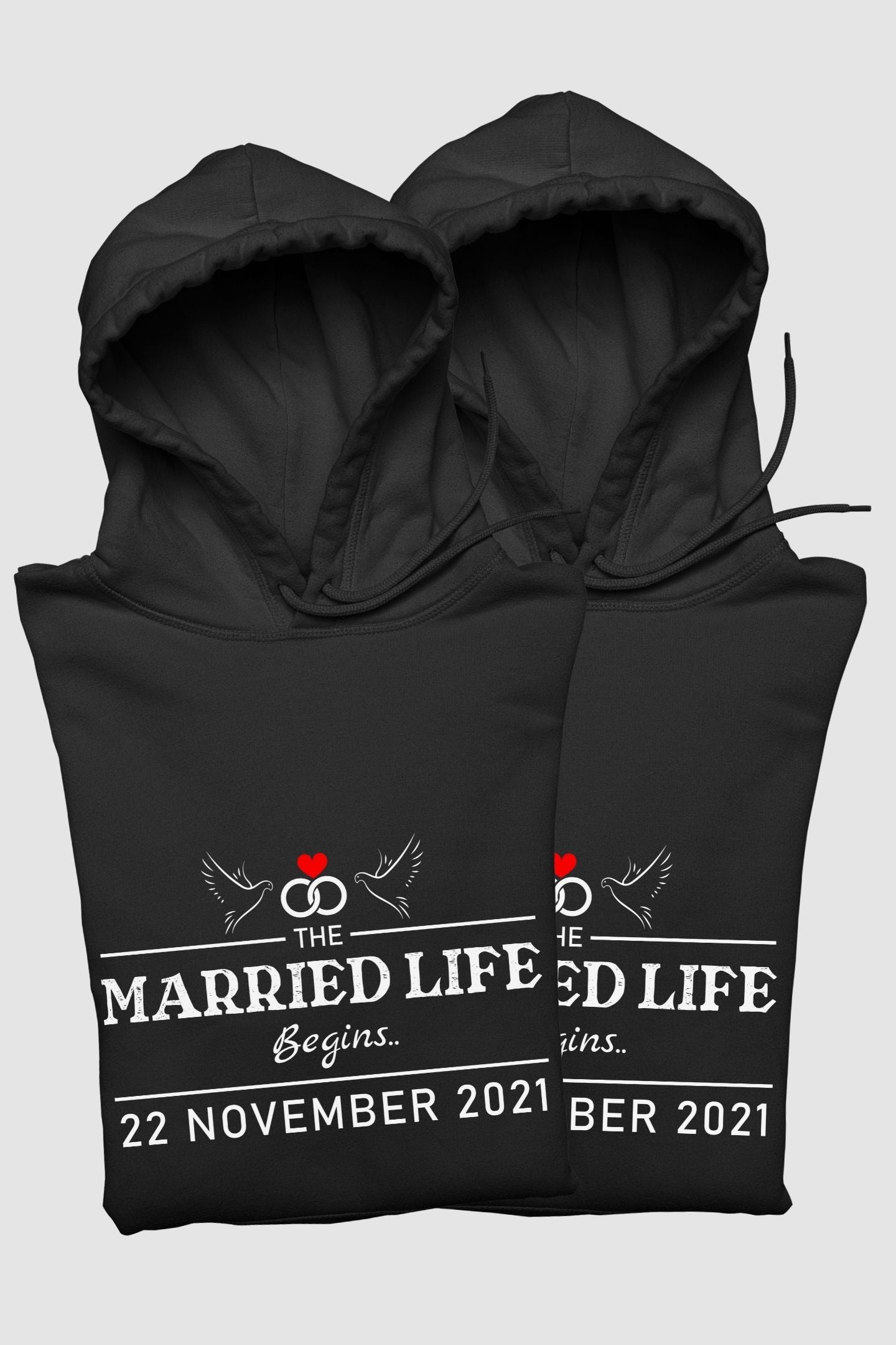 Marriage Date Announcement Customized Couple Hoodies